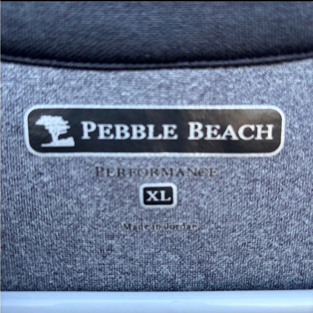 Pebble Beach Men's Gray Zip-Up Sweater Jacket with Black Collar - Picture 3 of 7